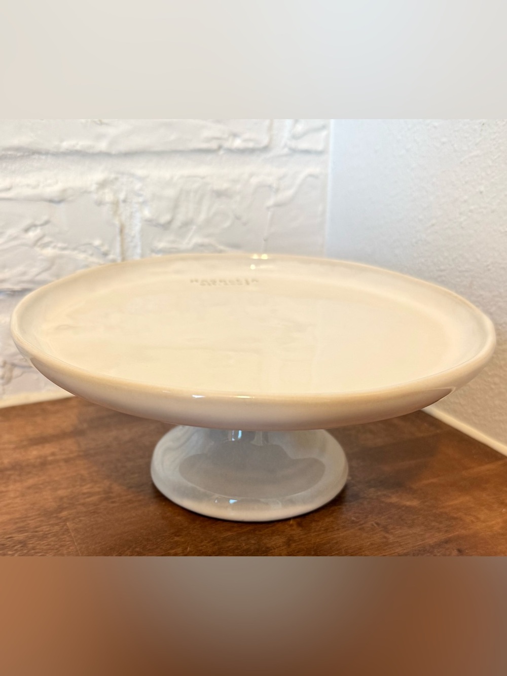 Magnolia Home Ceramic Footed Cake Stand 8.5” Cream